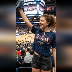 New Orleans Pelicans Navy Cropped T-Shirt Women's Size Medium NWT